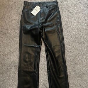 ZARA Straight Leg Leather Pants